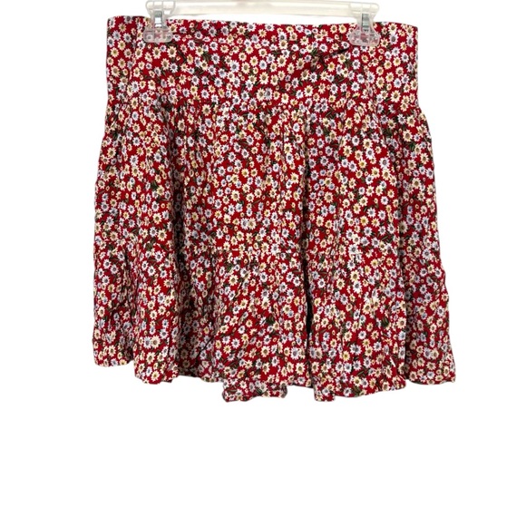 NATURAL LIFE Dresses & Skirts - NATURAL LIFE Red Floral Mini Skirt